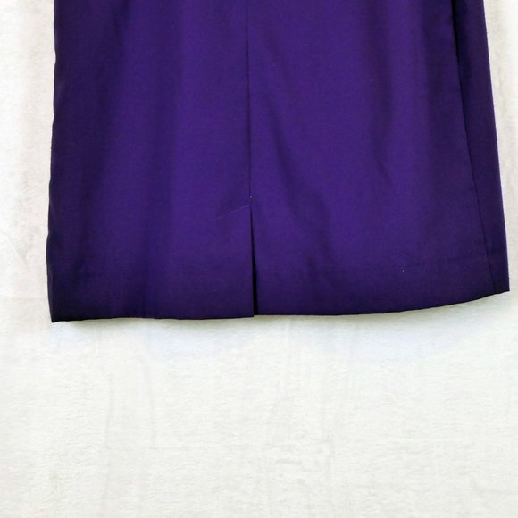 Purple Pencil Skirt Adolfo International Women's Size 8 Poly Rayon - Picture 4 of 6